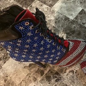 Americana BlingBling Rhinestone Flag 6" Heel Boots